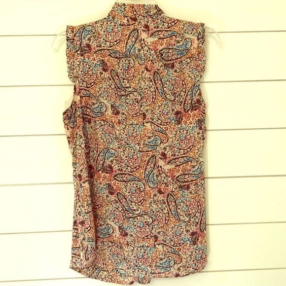 Paisley Sleeveless Blouse, Size M - Picture 2 of 4